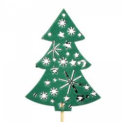 Weihnachtsbaum auf Stab grün L20cm 07cm 