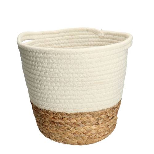 Korb Übertopf Grass weiss D24cm H22cm
