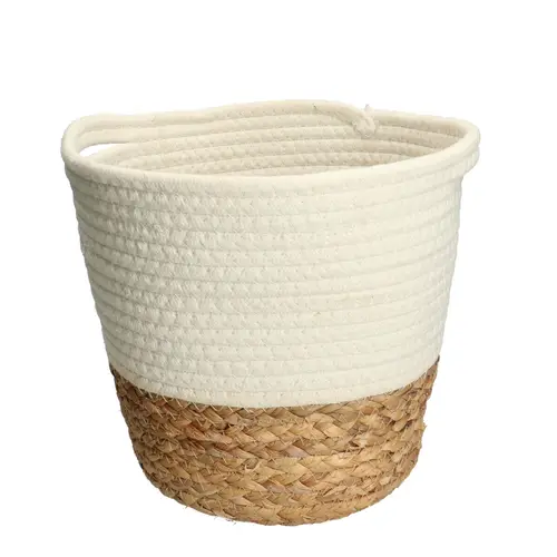 Korb Übertopf Grass weiss D24cm H22cm