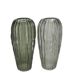 Glas Vase Marly Structure mix grün 13x13x28cm