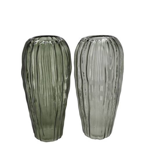 Glas Vase Marly Structure mix grün 13x13x28cm