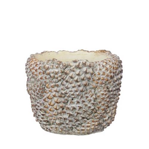 Keramik Übertopf Tannenzapfen braun D15cm H12cm