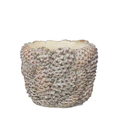 Keramik Übertopf Tannenzapfen braun D15cm H12cm