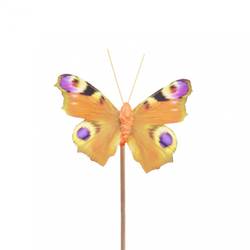 Schmetterling auf Stab Auralia gelb 8cm