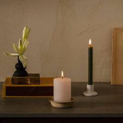 Stumpfkerze Rustikal rosa D07cm H07cm 