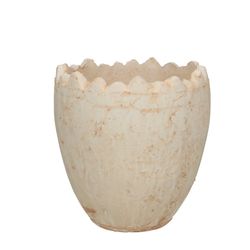 Keramik Übertopf Ei creme D13cm H13cm