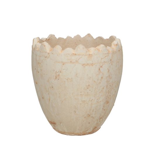 Keramik Übertopf Ei creme D13cm H13cm