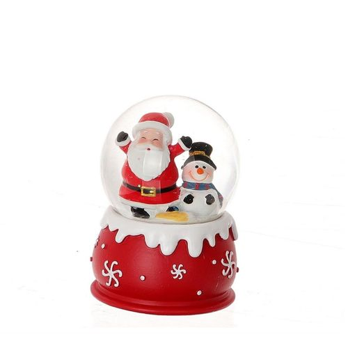 Schneekugel Weihnachtsmann rot LED 9cm