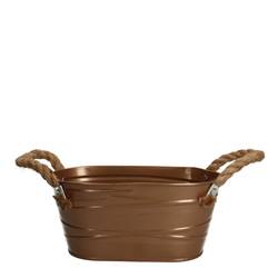 Zink Übertopf +Henkel Julia bronze 19x11x09cm
