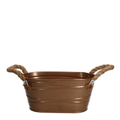 Zink Übertopf +Henkel Julia bronze 19x11x09cm