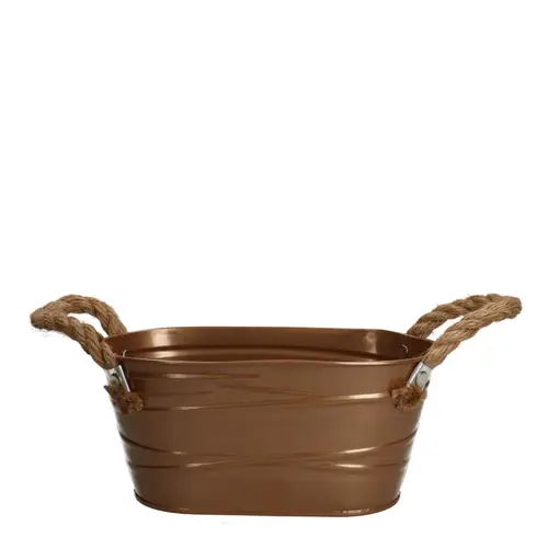 Zink Übertopf +Henkel Julia bronze 19x11x09cm