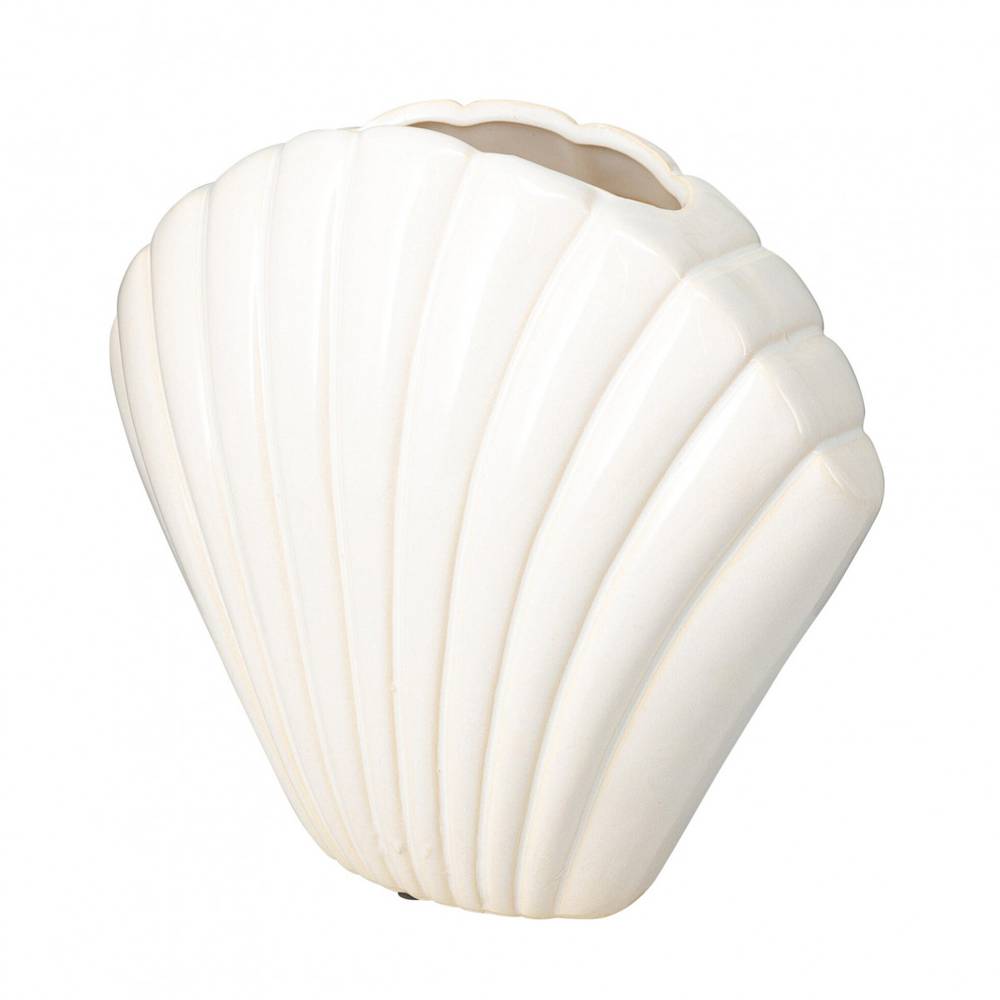 Keramik Vase Shell weiss D26cm H22cm