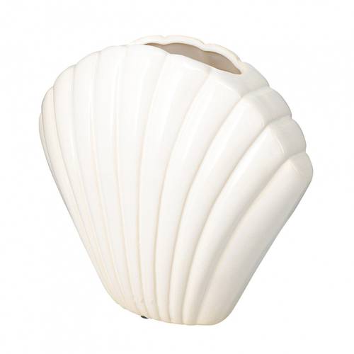 Keramik Vase Shell weiss D26cm H22cm