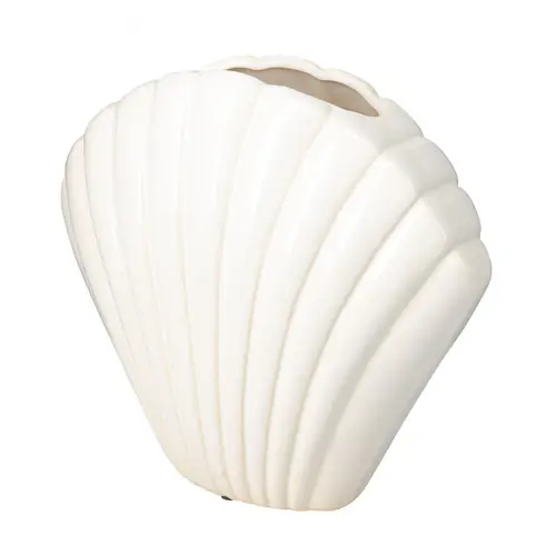 Keramik Vase Shell weiss D26cm H22cm