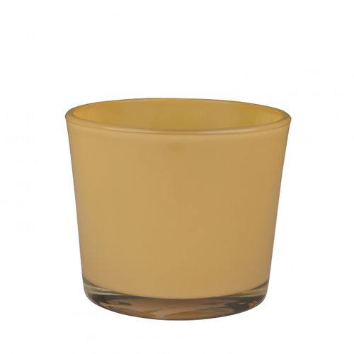 Glas Teelicht Conner Ocker D10cm H08.5cm