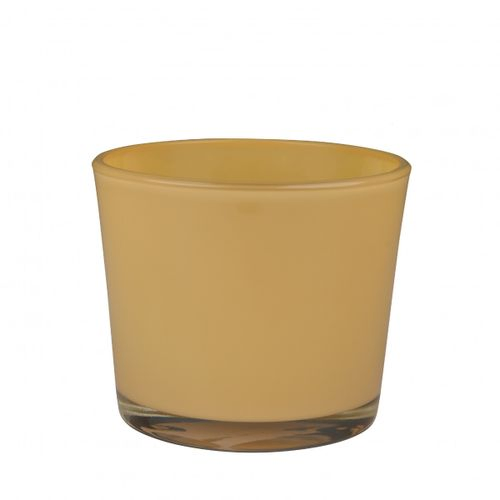 Glas Teelicht Conner Ocker D10cm H08.5cm