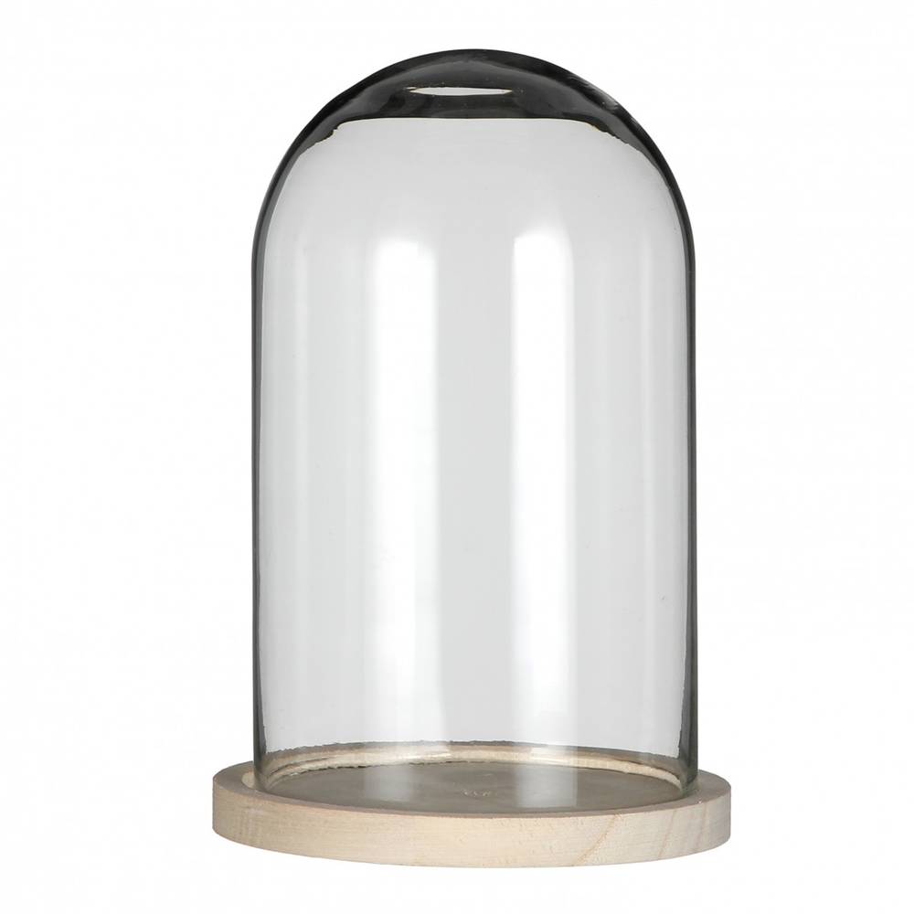 Glas Glocke Holz D17cm H25cm