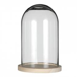 Glas Glocke Holz D17cm H25cm