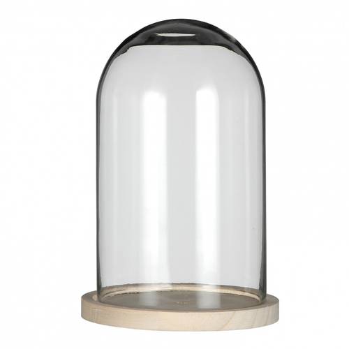 Glas Glocke Holz D17cm H25cm