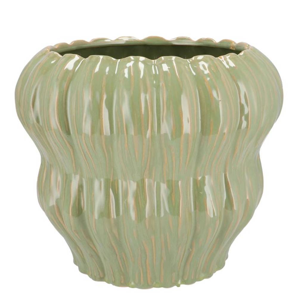 Keramik Übertopf Lima Bubble grün 23x23x19cm