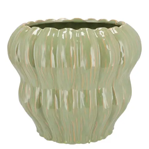 Keramik Übertopf Lima Bubble grün 23x23x19cm