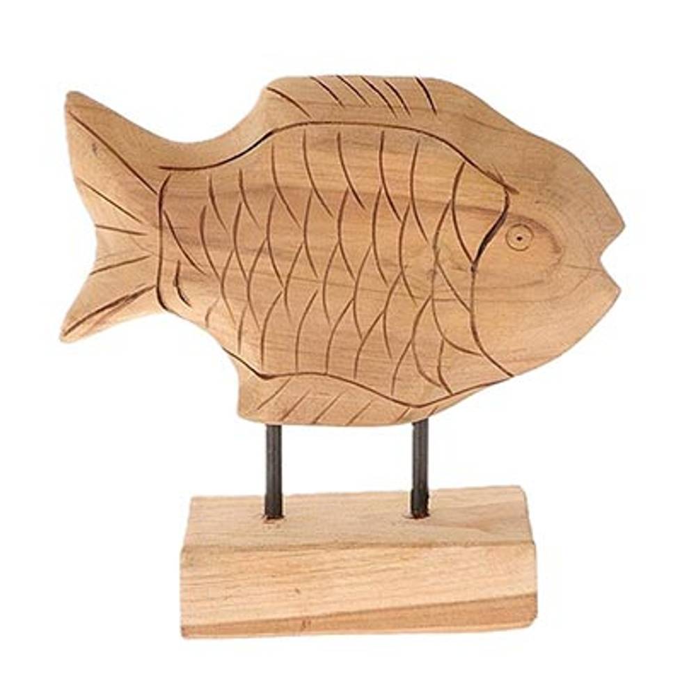 Teakholz Fisch natur 29x29cm