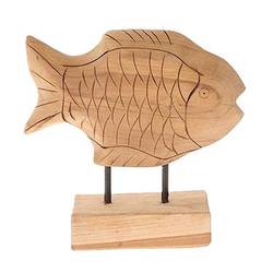 Teakholz Fisch natur 29x29cm