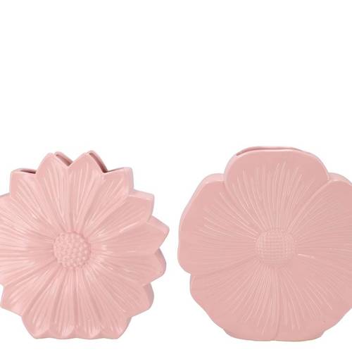 Keramik Vase Daisy Bloom mix rosa 30x09x30cm