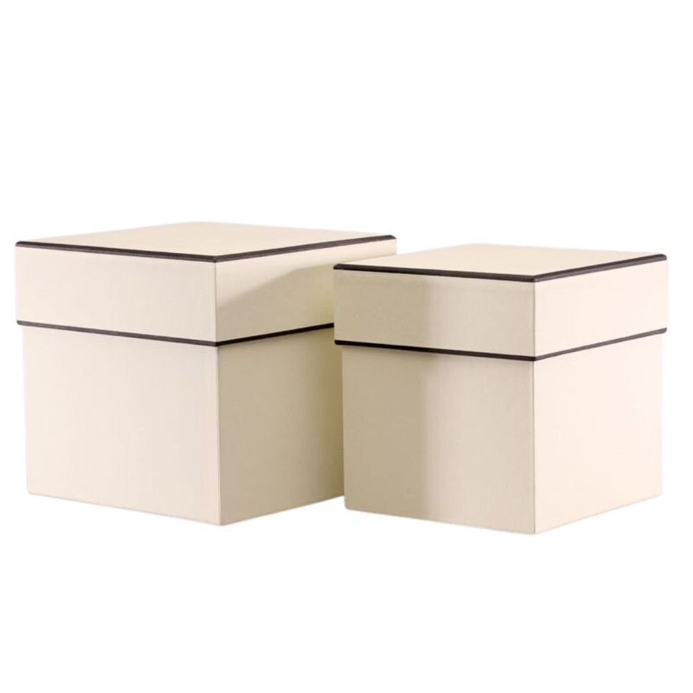Hatbox London weiss Set von 2 D17cm H18cm