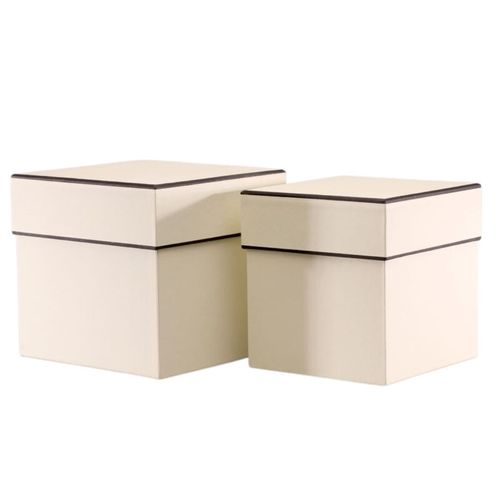 Hatbox London weiss Set von 2 D17cm H18cm
