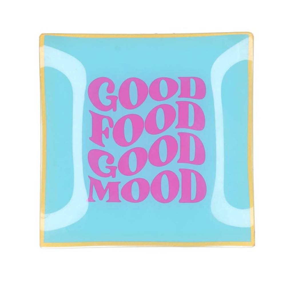 Teller Viereck Good Food blau 18x18x02cm