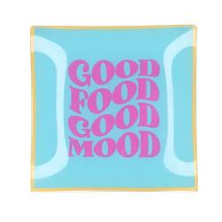 Teller Viereck Good Food blau 18x18x02cm