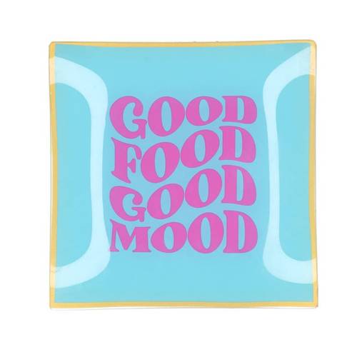 Teller Viereck Good Food blau 18x18x02cm