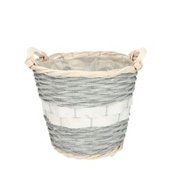 Korb Henkel Kira grau/weiss D22cm H19cm