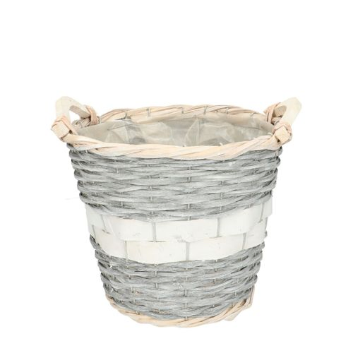 Korb Henkel Kira grau/weiss D22cm H19cm