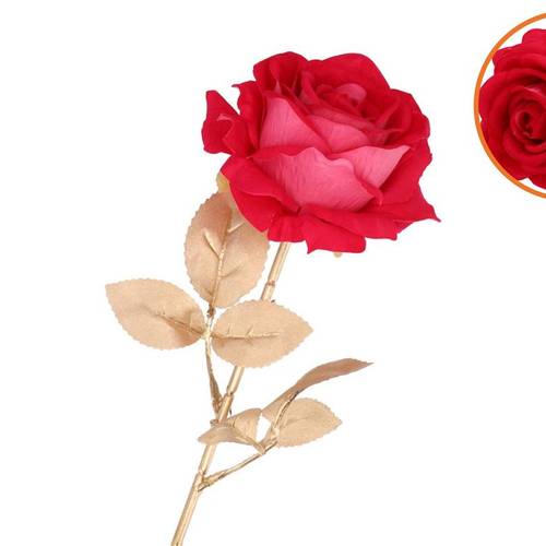 Seiden Rose Beauty gold/rot L75cm