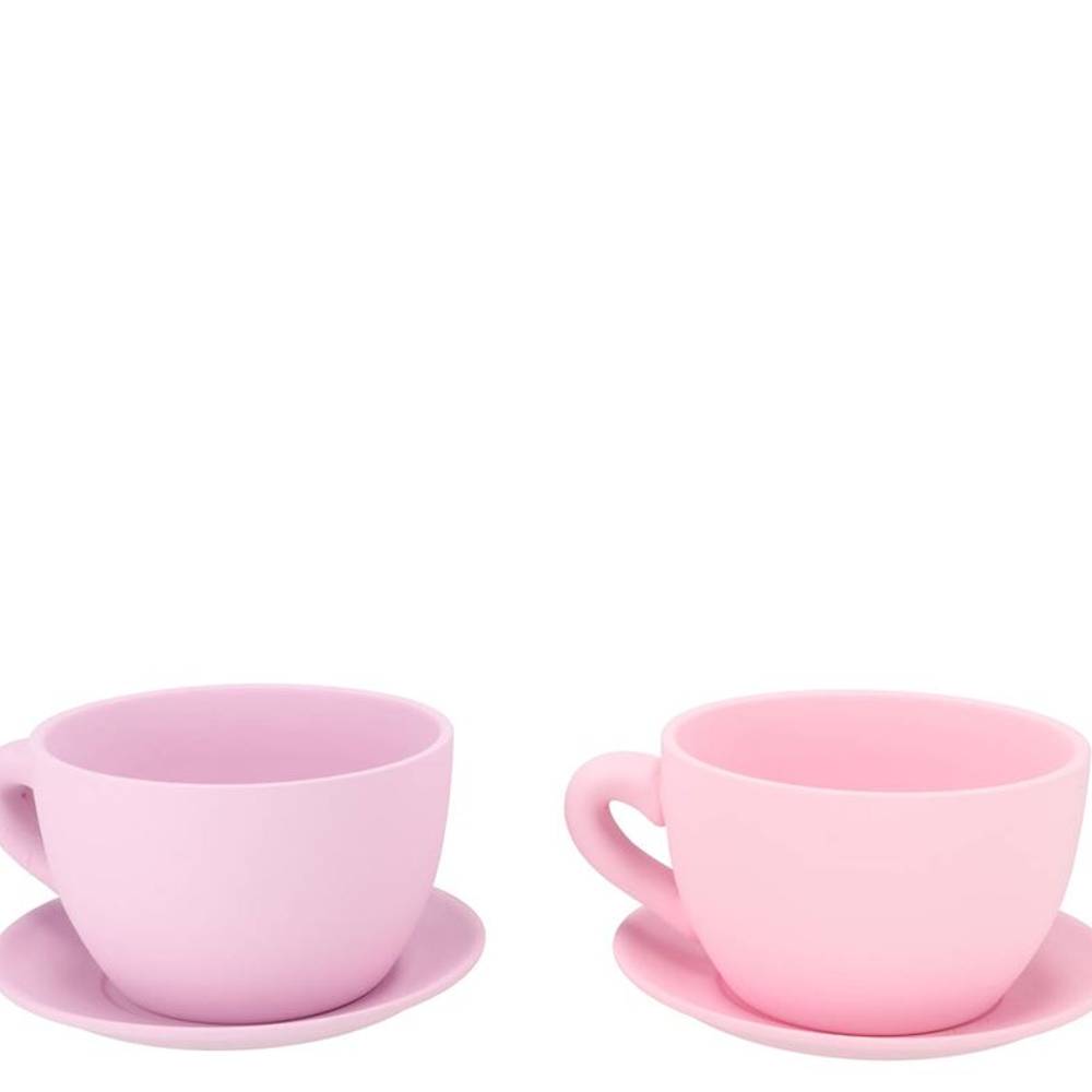 Keramik Übertopf Tasse Chai mix rosa 19x15x10cm
