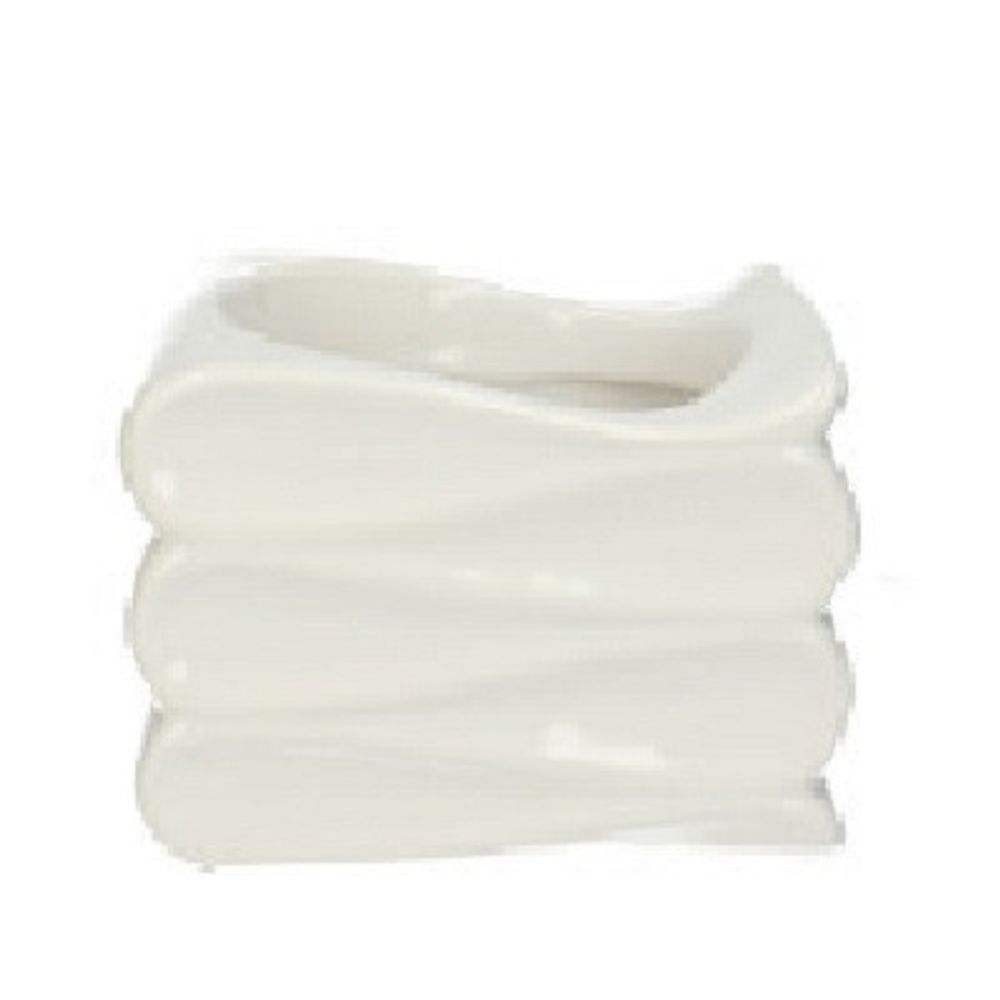 Keramik Übertopf Wave weiss D11/15x10.5cm