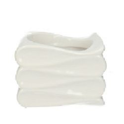 Keramik Übertopf Wave weiss D11/15x10.5cm