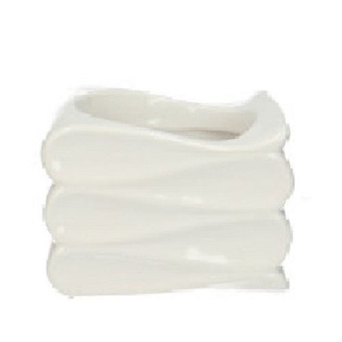 Keramik Übertopf Wave weiss D11/15x10.5cm