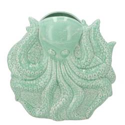Keramik Vase Octopus grün 17x08x17cm