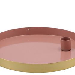 Kerzenständer Teller rosa 22x2,5cm
