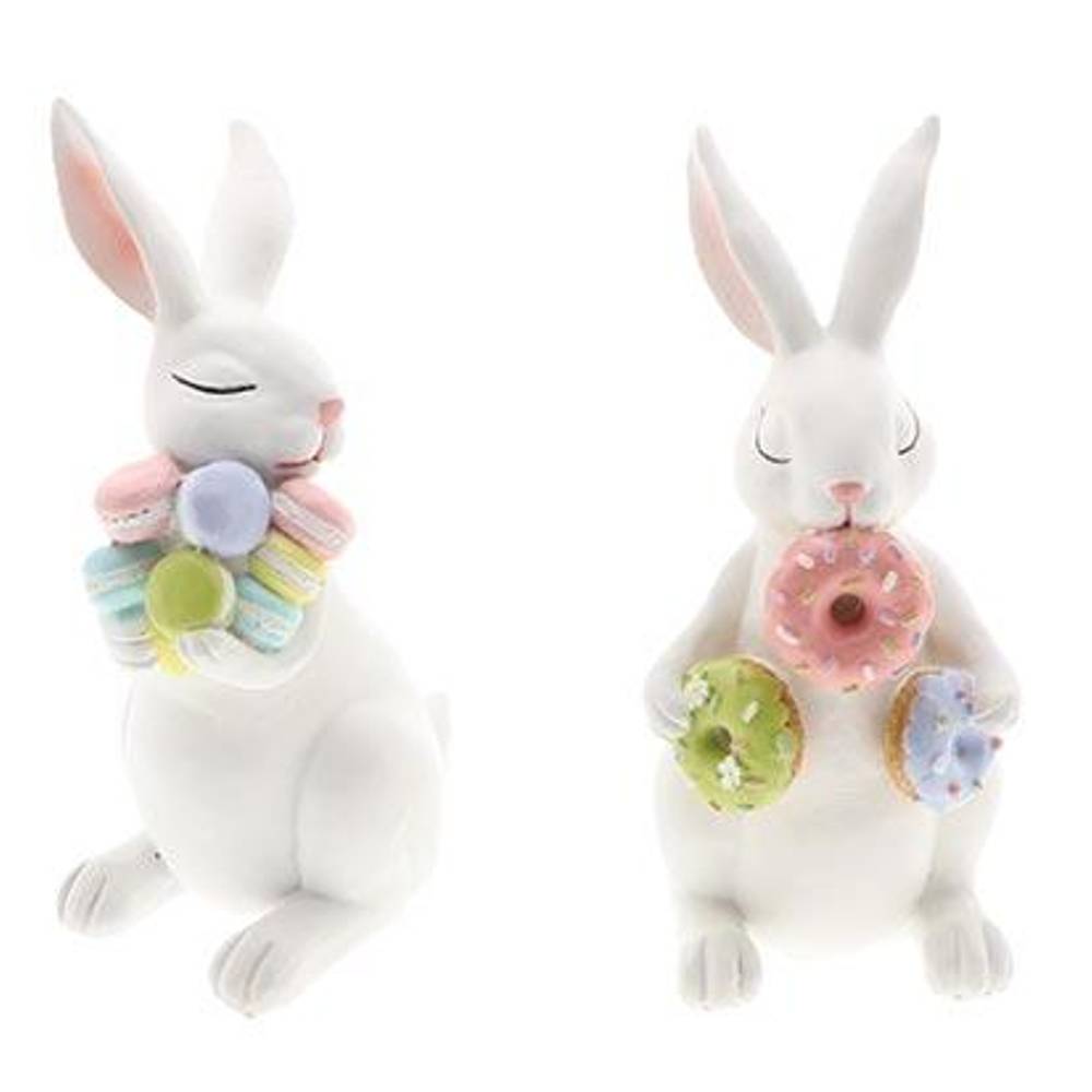 Osterhase mit Keks mix weiss D09cm H21cm