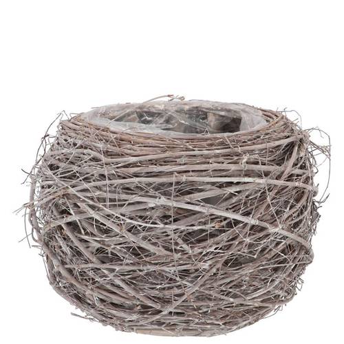 Ulmenzweige Topf grau 14x10cm