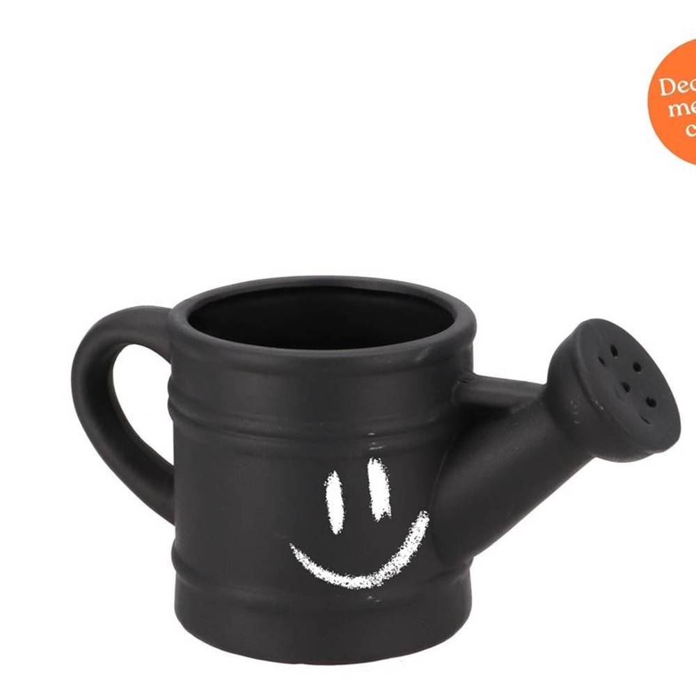 Keramik Übertopf Giesskanne schwarz 22x11x11cm