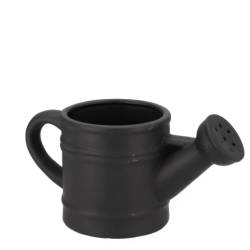 Keramik Übertopf Giesskanne schwarz 22x11x11cm