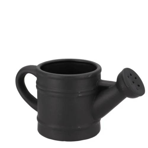Keramik Übertopf Giesskanne schwarz 22x11x11cm