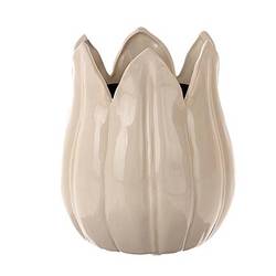 Keramik Übertopf Tulpani creme D19cm H23cm
