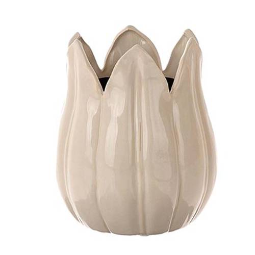 Keramik Übertopf Tulpani creme D19cm H23cm