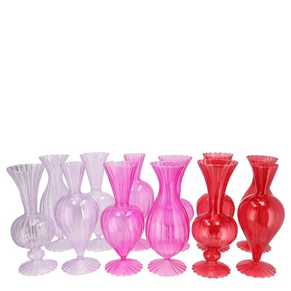 Glas Vase Sunny Dutch mix rosa 08x08x16cm